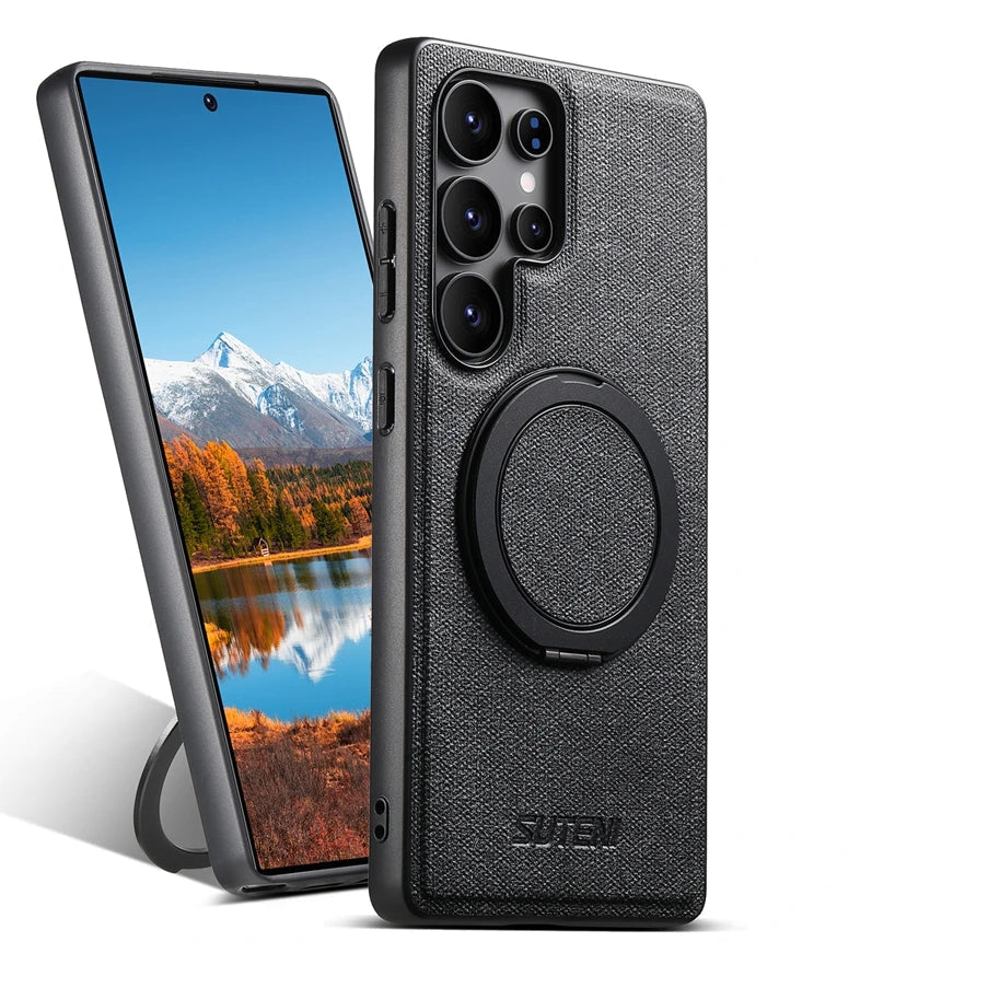 Samsung Galaxy S25 Ultra Denim Magnetic Case with 360° Ring Bracket & Kickstand