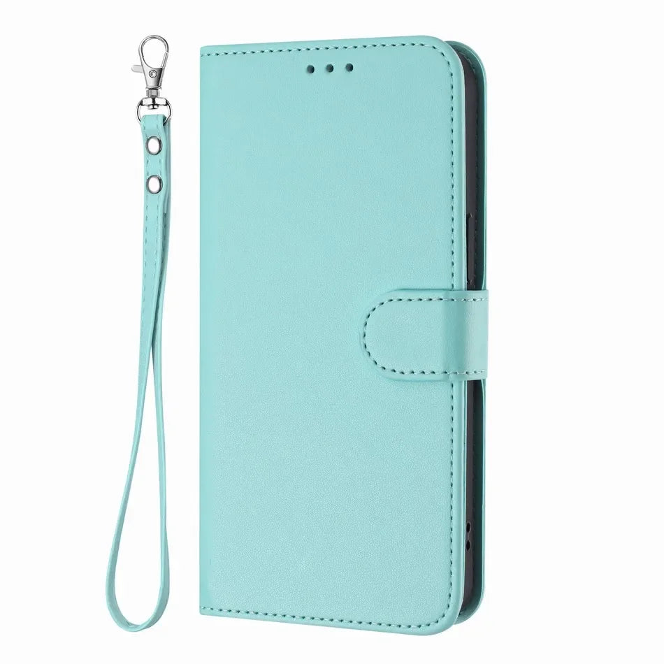 iPhone 16 Series Book-Style Leather Case with Wallet Function