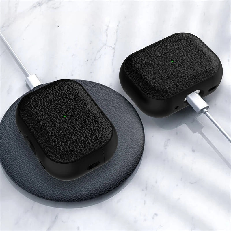 Litchi Texture Leather Look Case for AirPods Pro 3