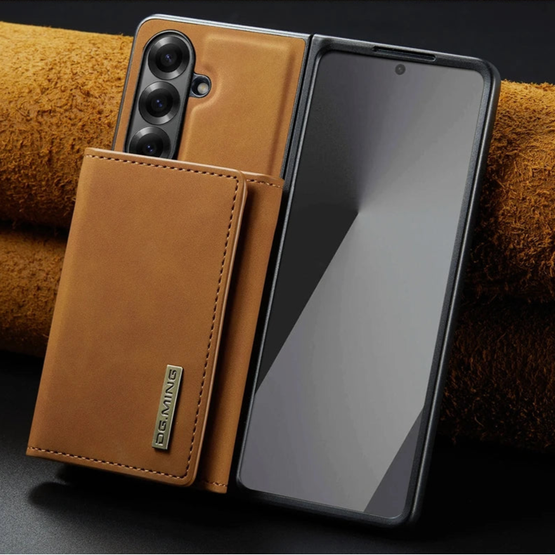 Samsung Galaxy Z Fold 7 Magnetic Leather Wallet Case with Card Slots