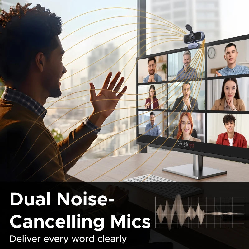 UGREEN 4K 8MP Webcam with PDAF Auto Focus & Dual AI Noise Reduction Microphones