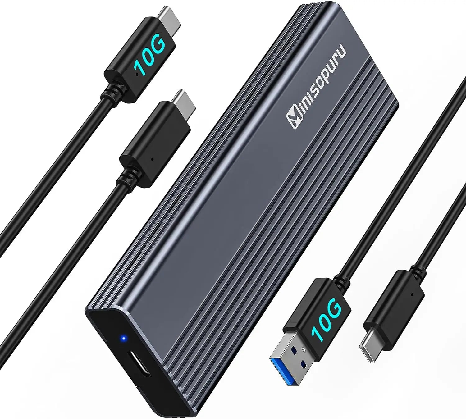 Minisopuru M.2 SATA & NVMe External SSD Enclosure