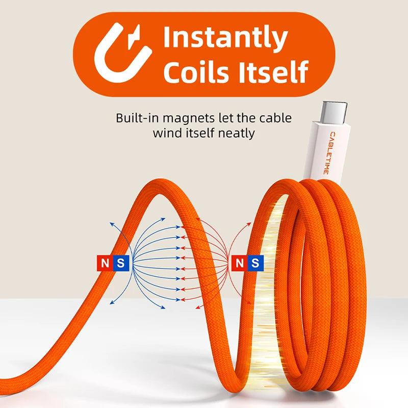 CABLETIME High-Speed USB4 Magnetic Cable