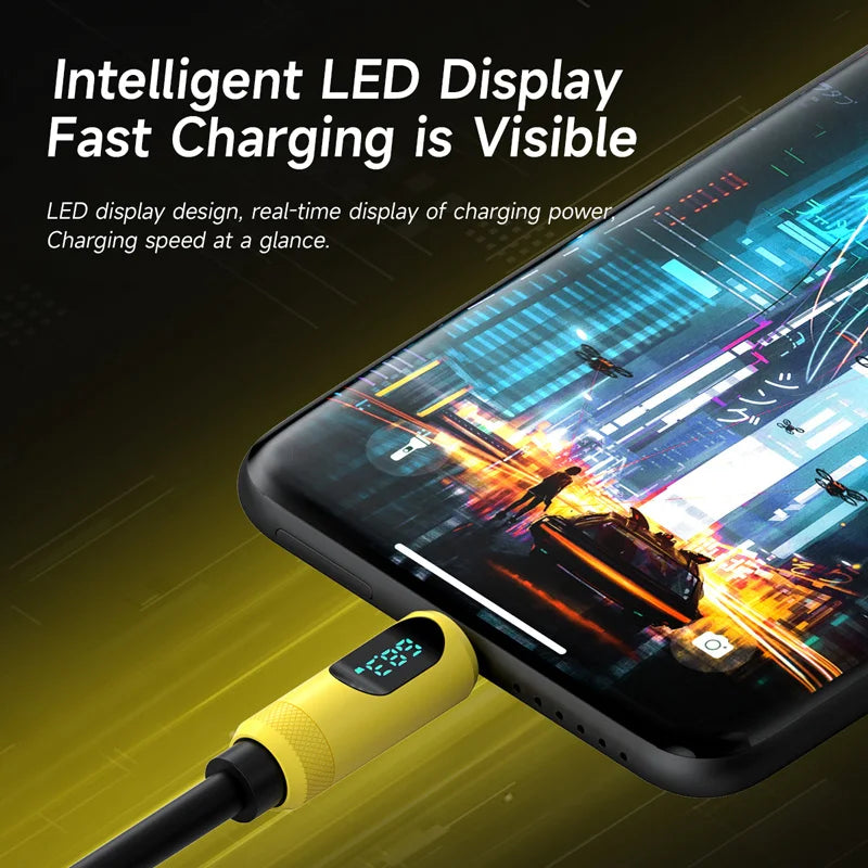 Hagibis 240W PD Fast Charging USB-C Cable with LED Display