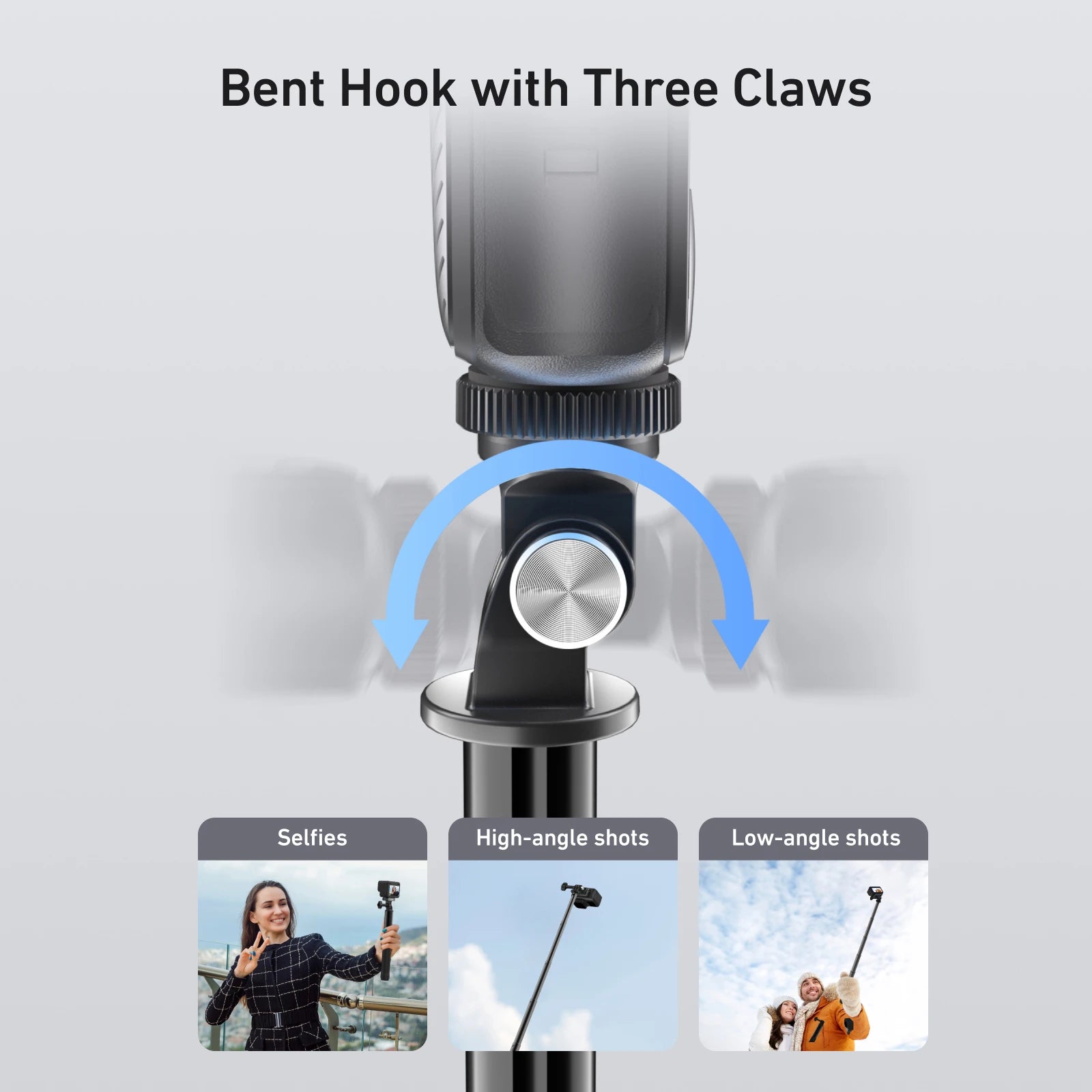 TELESIN Portable Aluminum Selfie Stick Tripod for Action Cameras