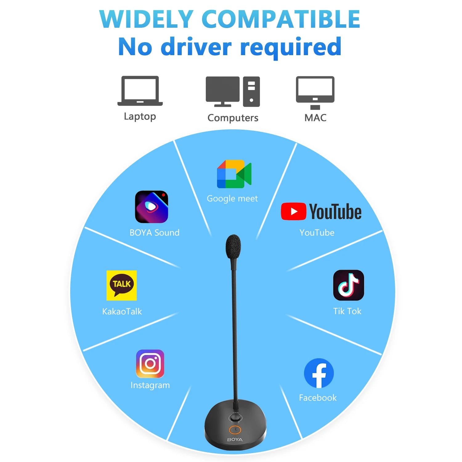 BOYA BY-GM12 USB Gooseneck Microphone