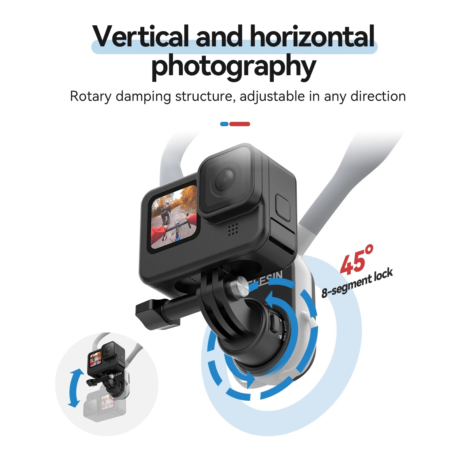 TELESIN Quick Release Silicone Neck Mount with Magnetic Hold for Action Cameras