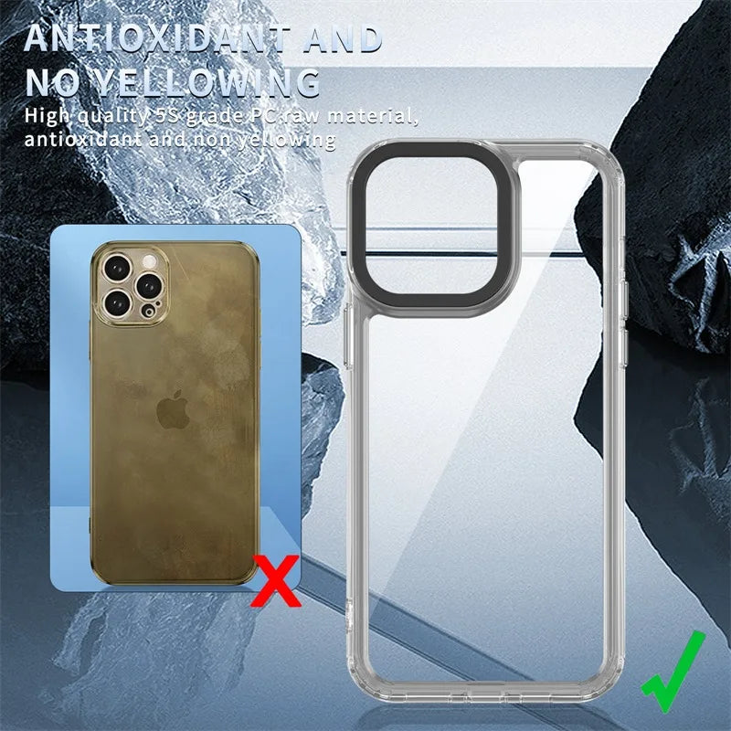 Luxury Protective Clear Acrylic Case for iPhone 15 Series