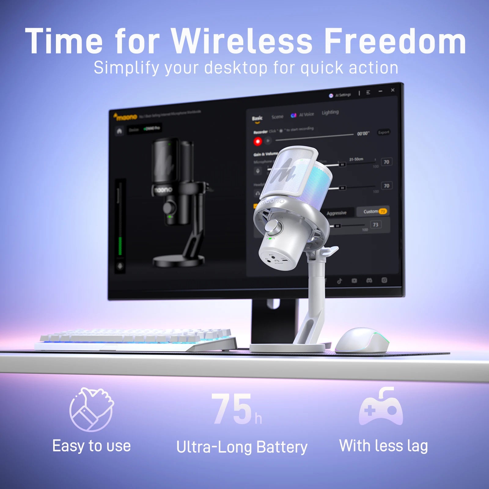 MAONO DM40 Wireless Mic with AI Voice Changer