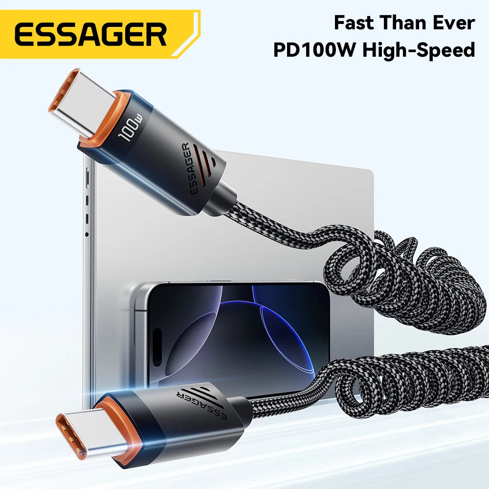 Essager 100W PD Fast Charging Spring Type-C Cable