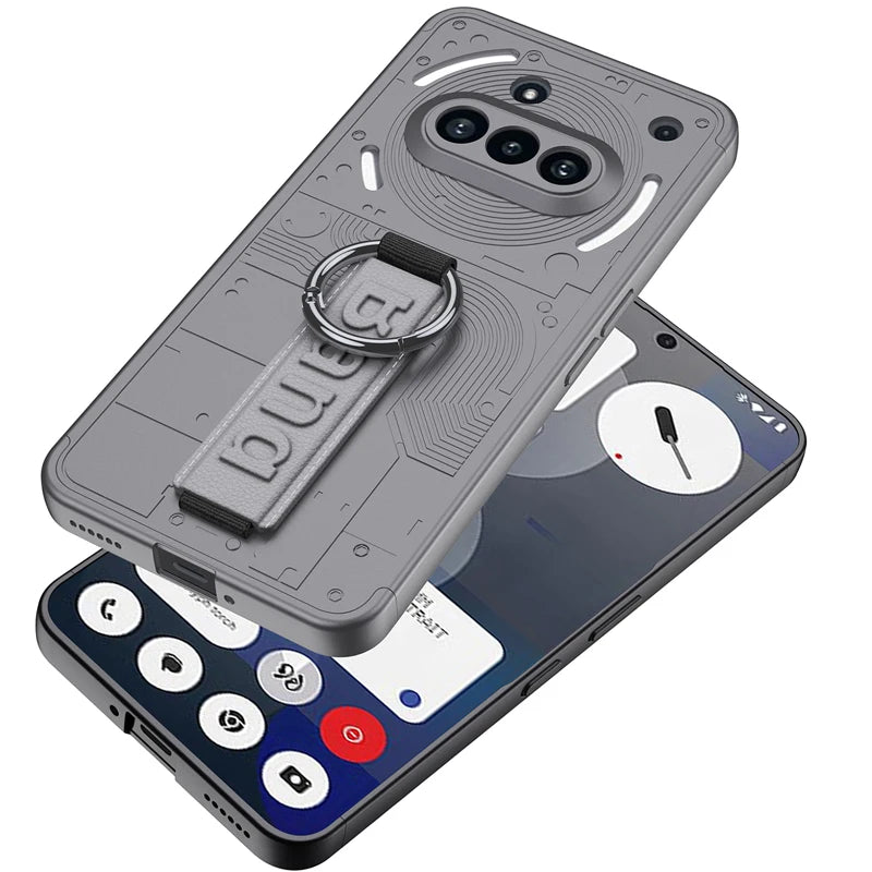 Nothing Phone 3a Hard PC Case with Finger Ring & Elastic Wrist Strap