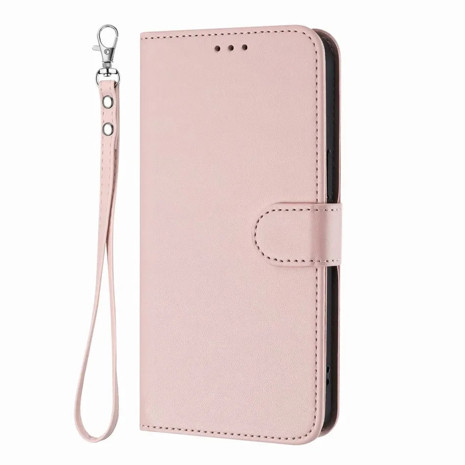 iPhone 15 Series Book-Style Leather Case with Wallet Function