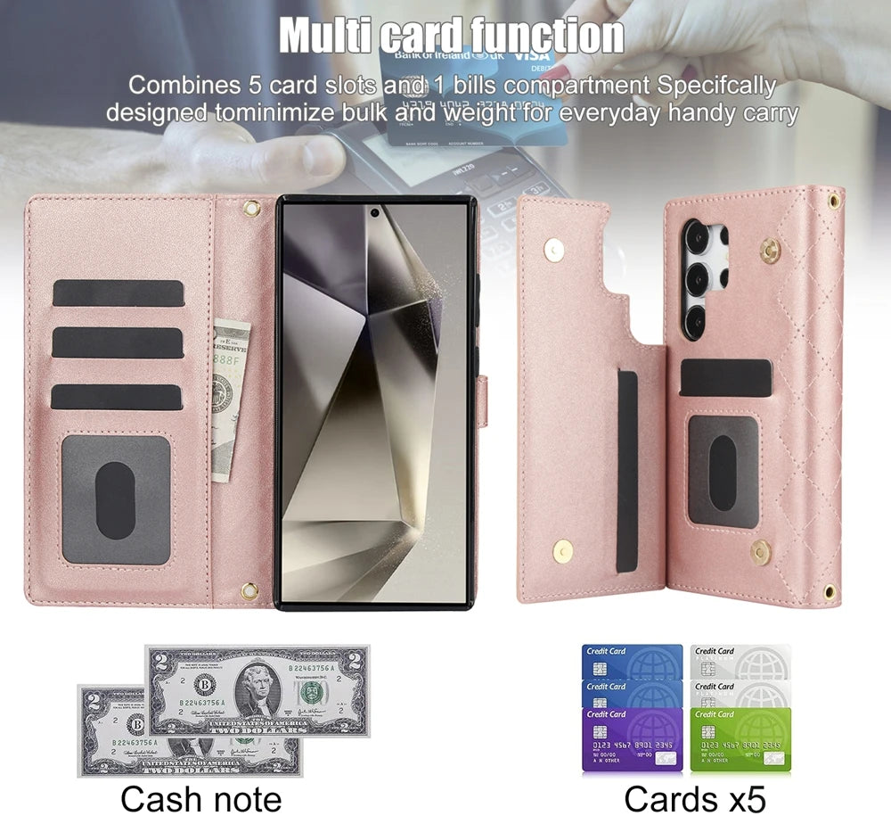 Multi-Functional Crossbody Wallet Case with Card Holder for Samsung Galaxy S25 Series