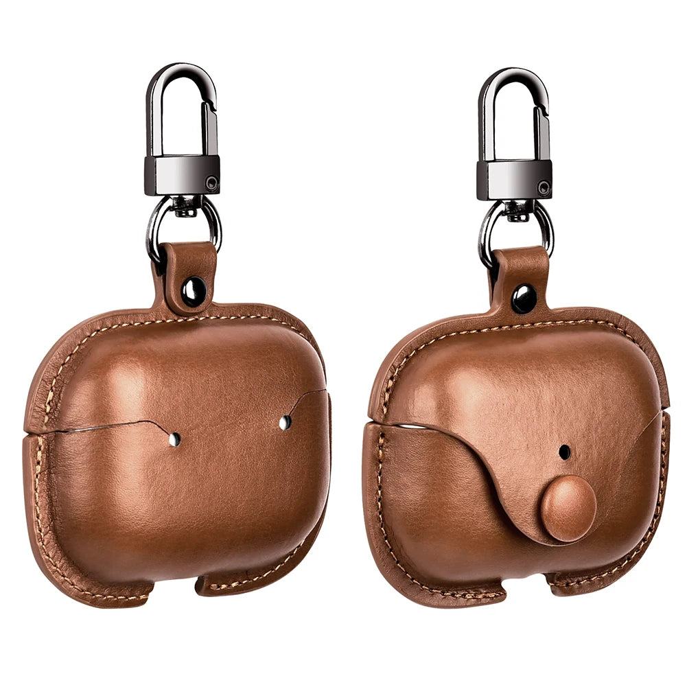 Premium Protective Leather Case with Keychain for AirPods 4