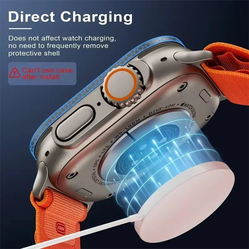 Tempered Glass Screen Protector with Titanium Frame for Apple Watch Ultra 2