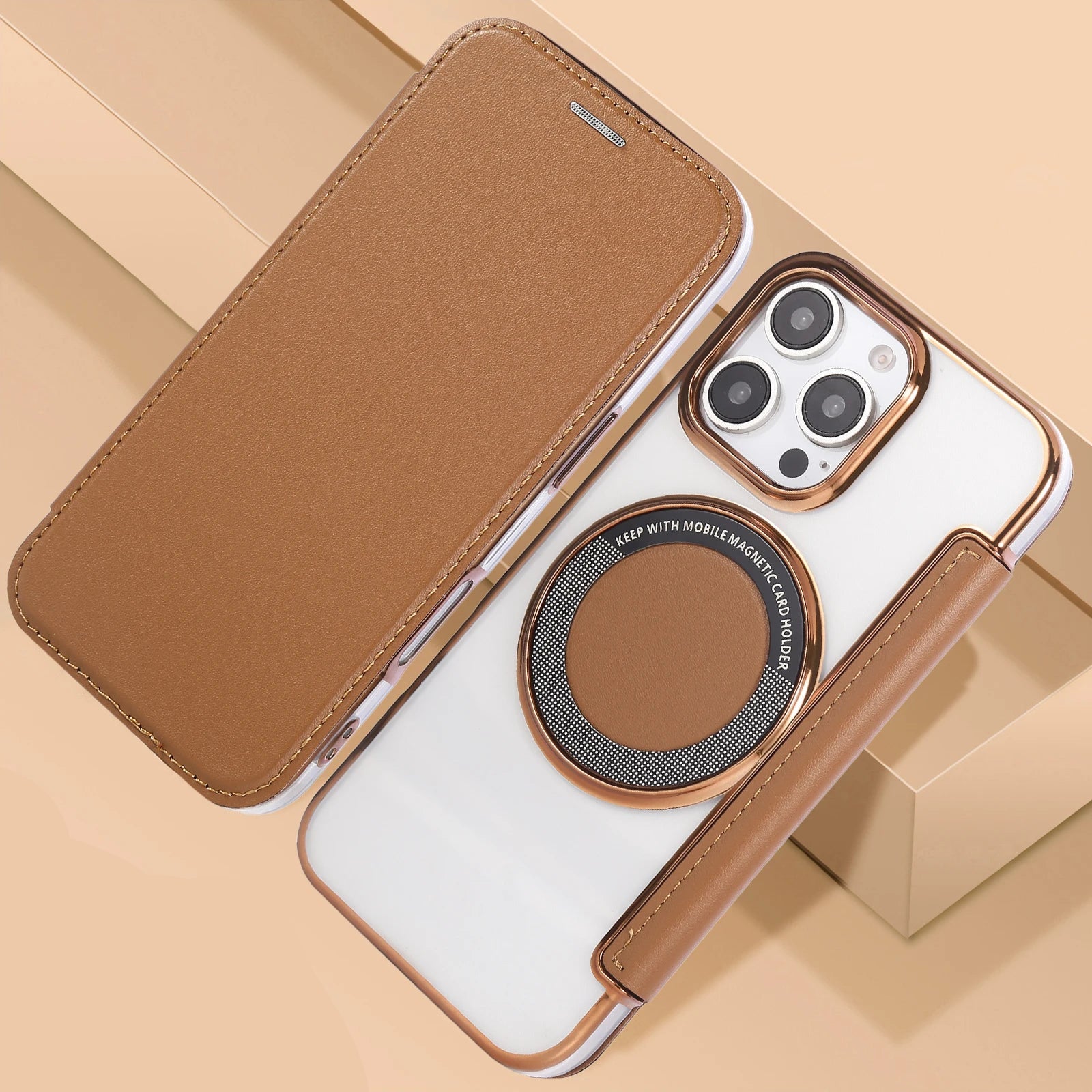 MagSafe-Compatible TPU Leather Wallet Case for iPhone 16 Series