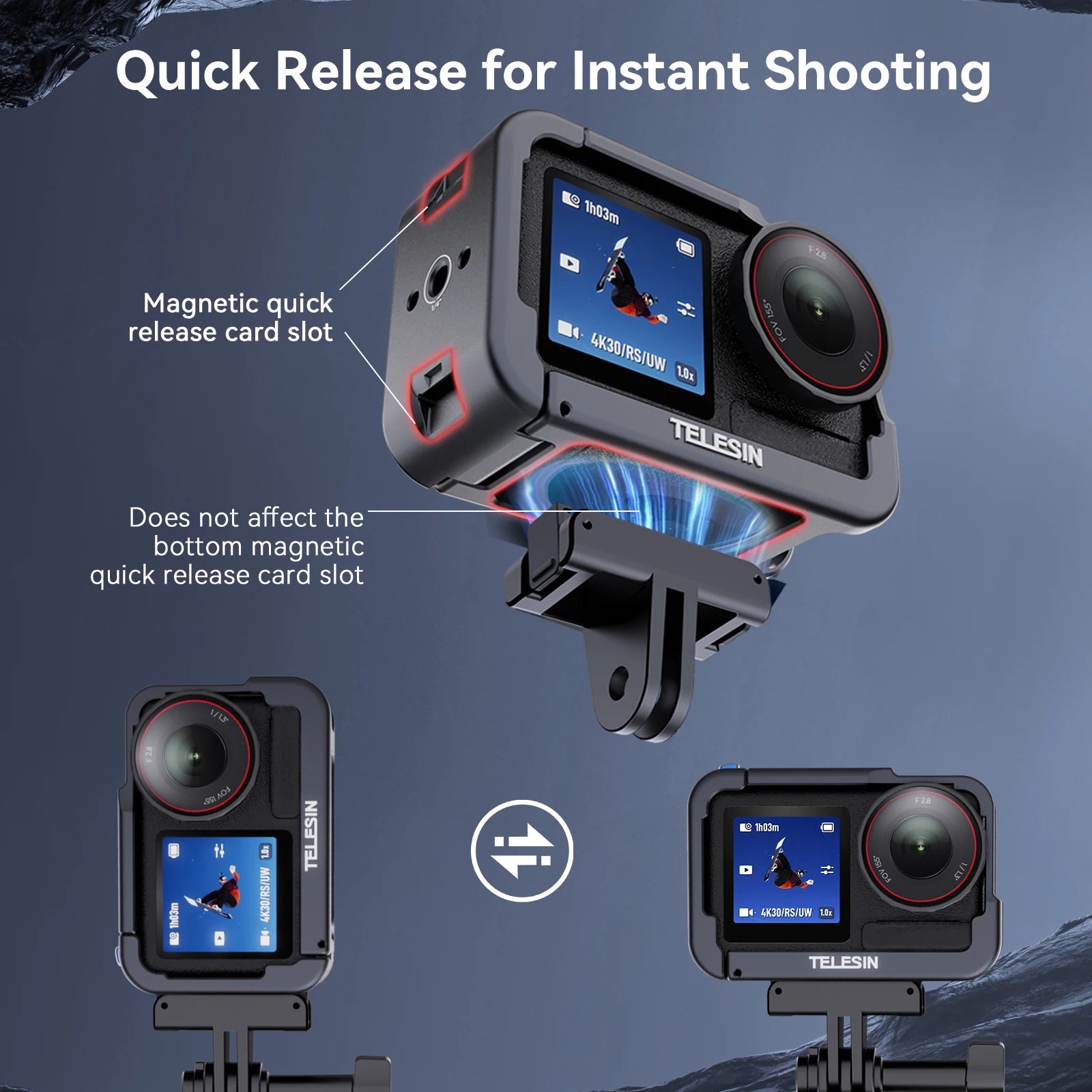 TELESIN Aluminium Alloy Frame Case for DJI Osmo Action 5 Pro