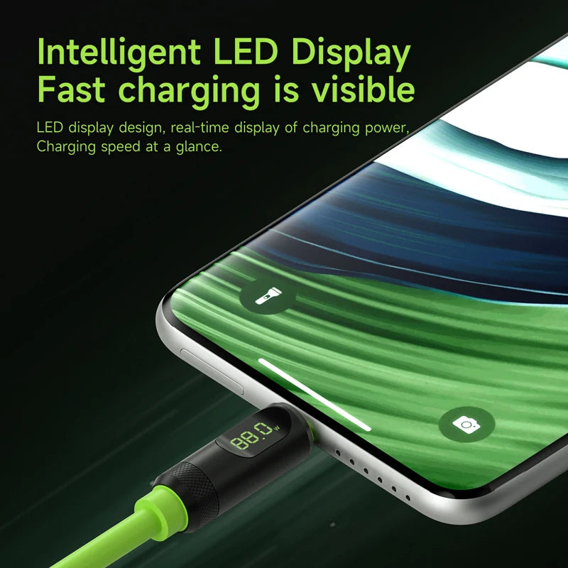 Hagibis 240W USB-C Fast Charging Cable with LED Display