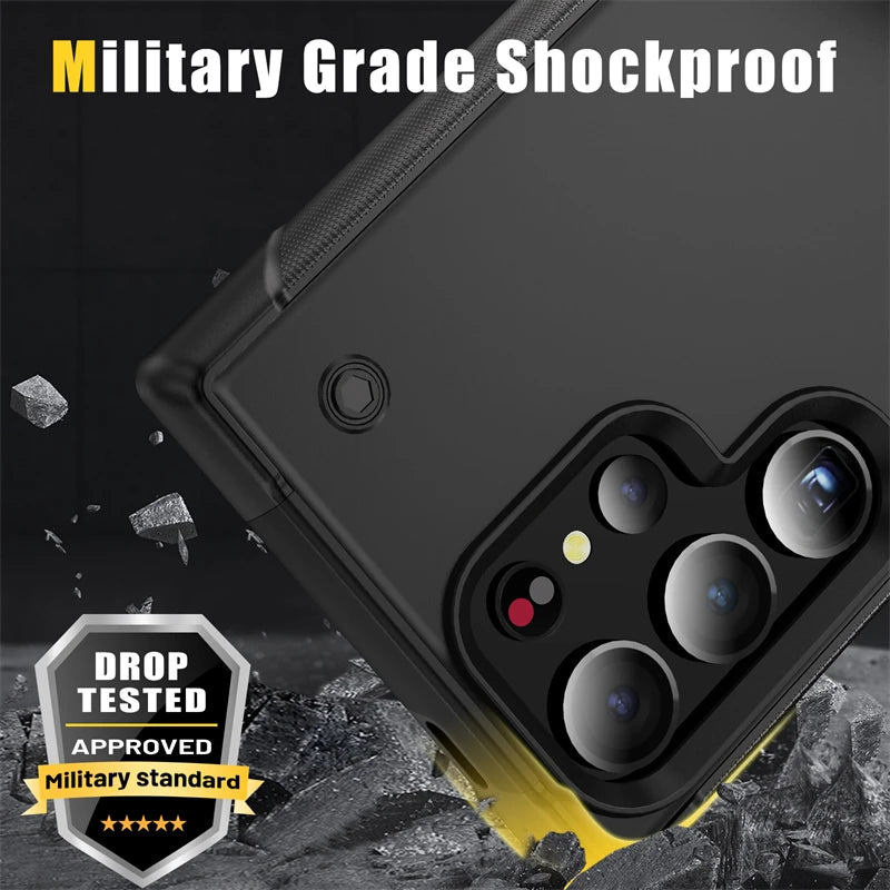 Rugged Armor Case with Kickstand for Samsung Galaxy S25 Series