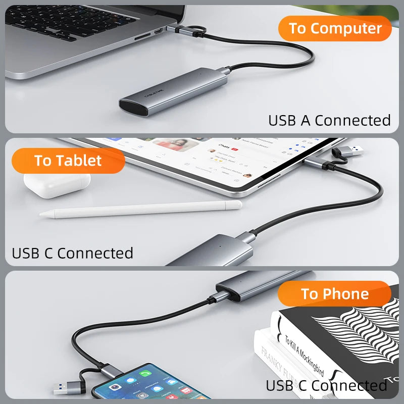 CABLETIME NVMe/SATA M.2 SSD Enclosure
