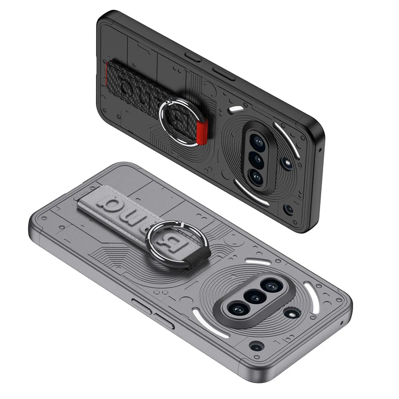 Nothing Phone 3a Hard PC Case with Finger Ring & Elastic Wrist Strap