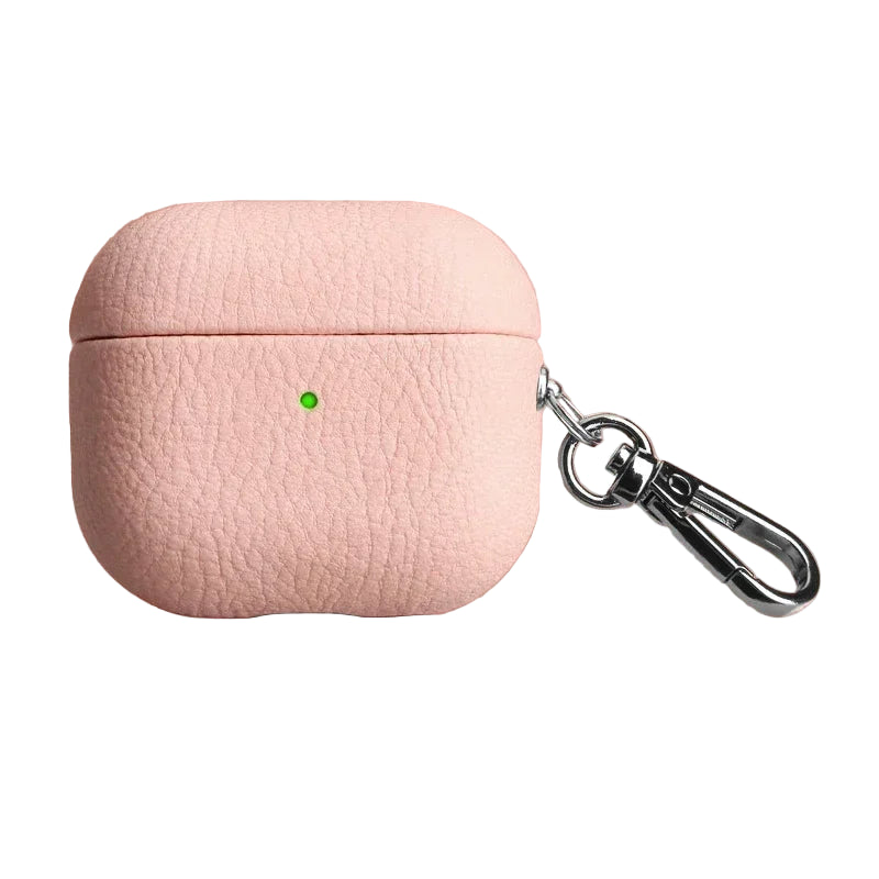 Lychee Pattern Cowhide Case with Secure Buckle for AirPods 4