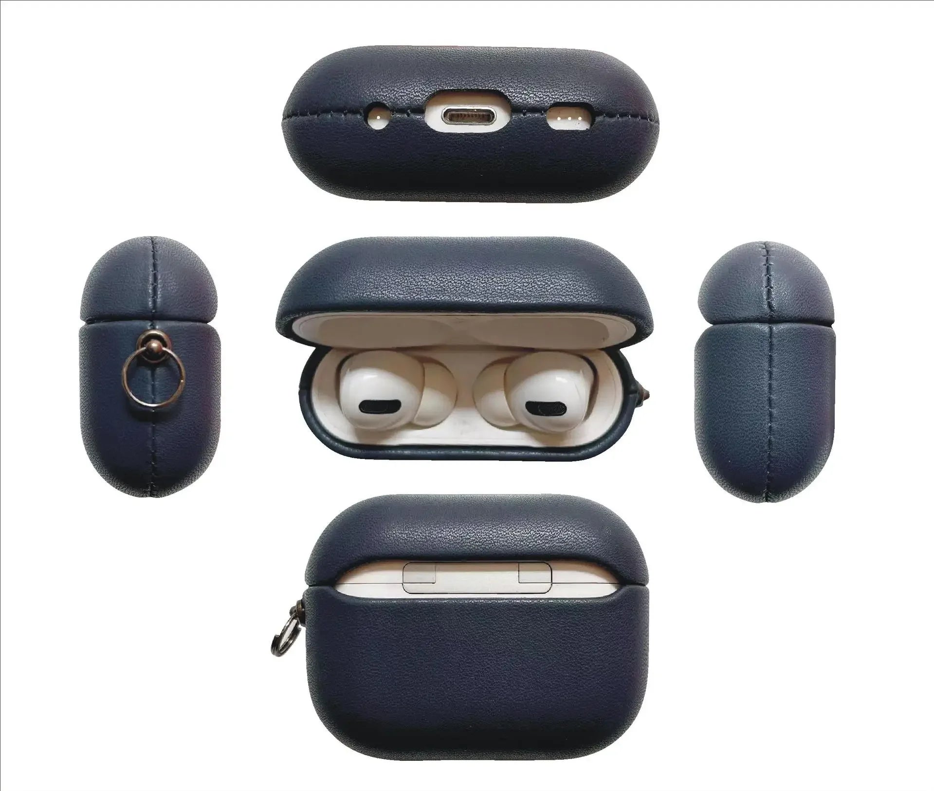 Premium Leather Full-Cover AirPods 4 Case with Stylish Buckle