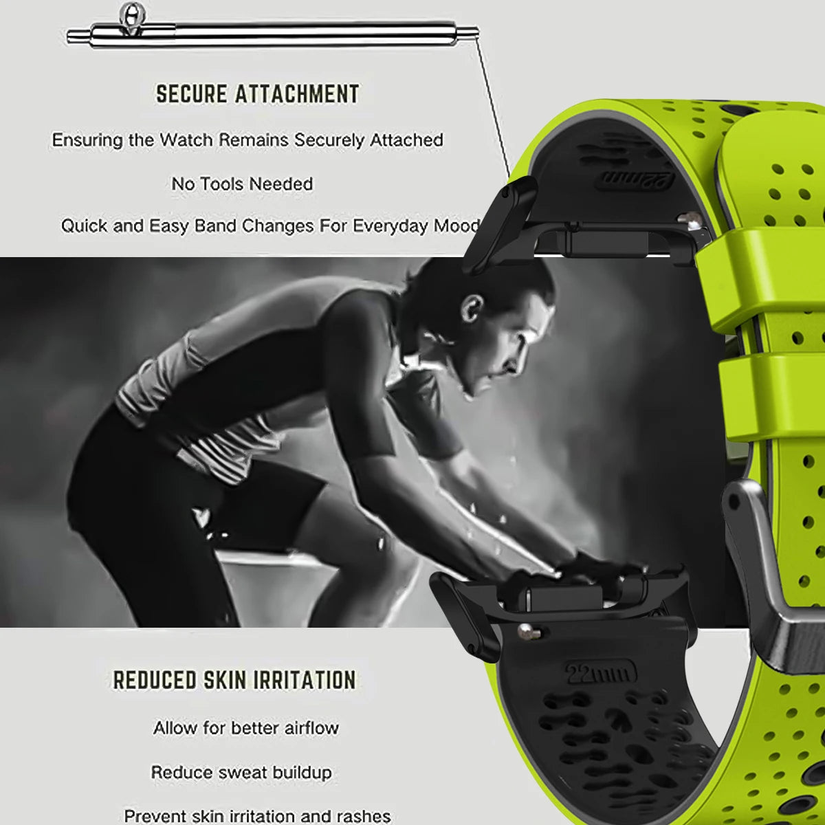 Breathable Two-Tone Silicone Sport Strap for Samsung Galaxy Watch 8 & Galaxy Watch 8 Classic