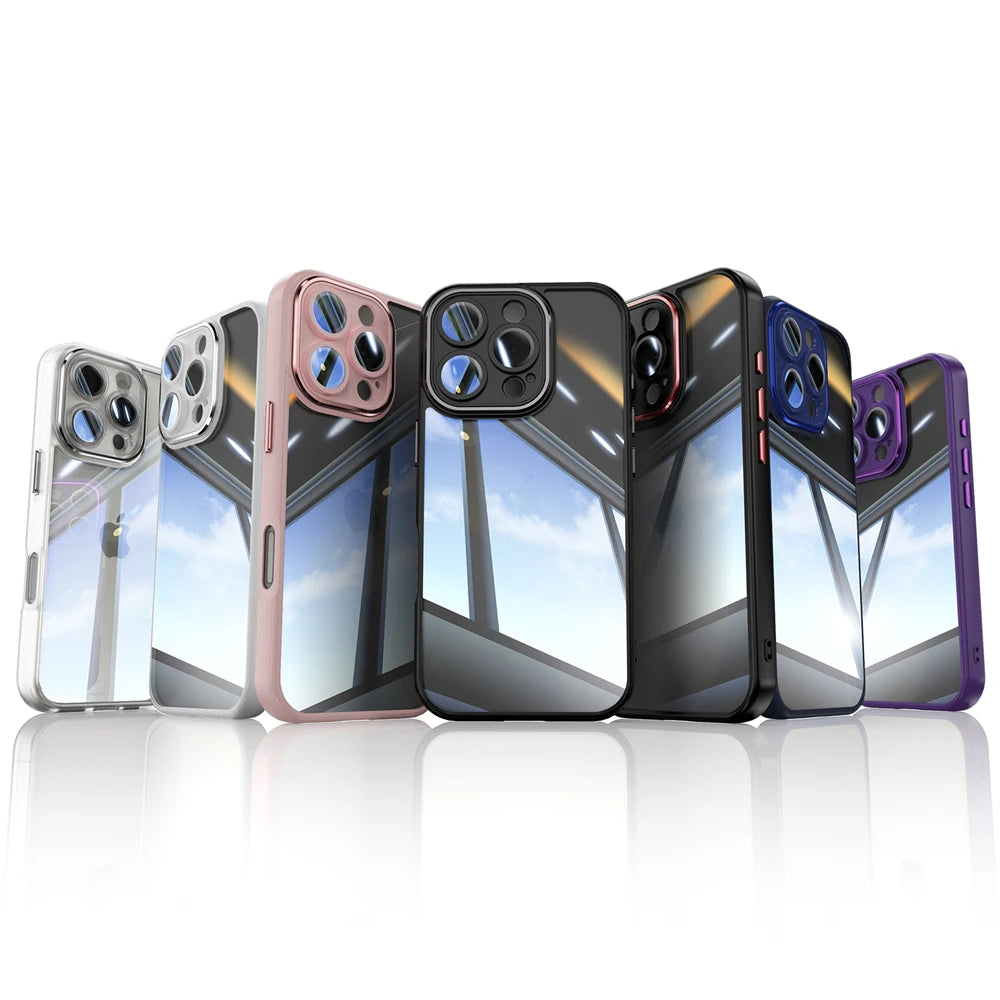 Acrylic Clear Shockproof Case with Camera Protector for iPhone 16 Series