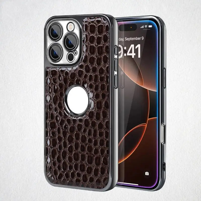 Luxury Crocodile Pearl Textured MagSafe Case for iPhone 16 Series