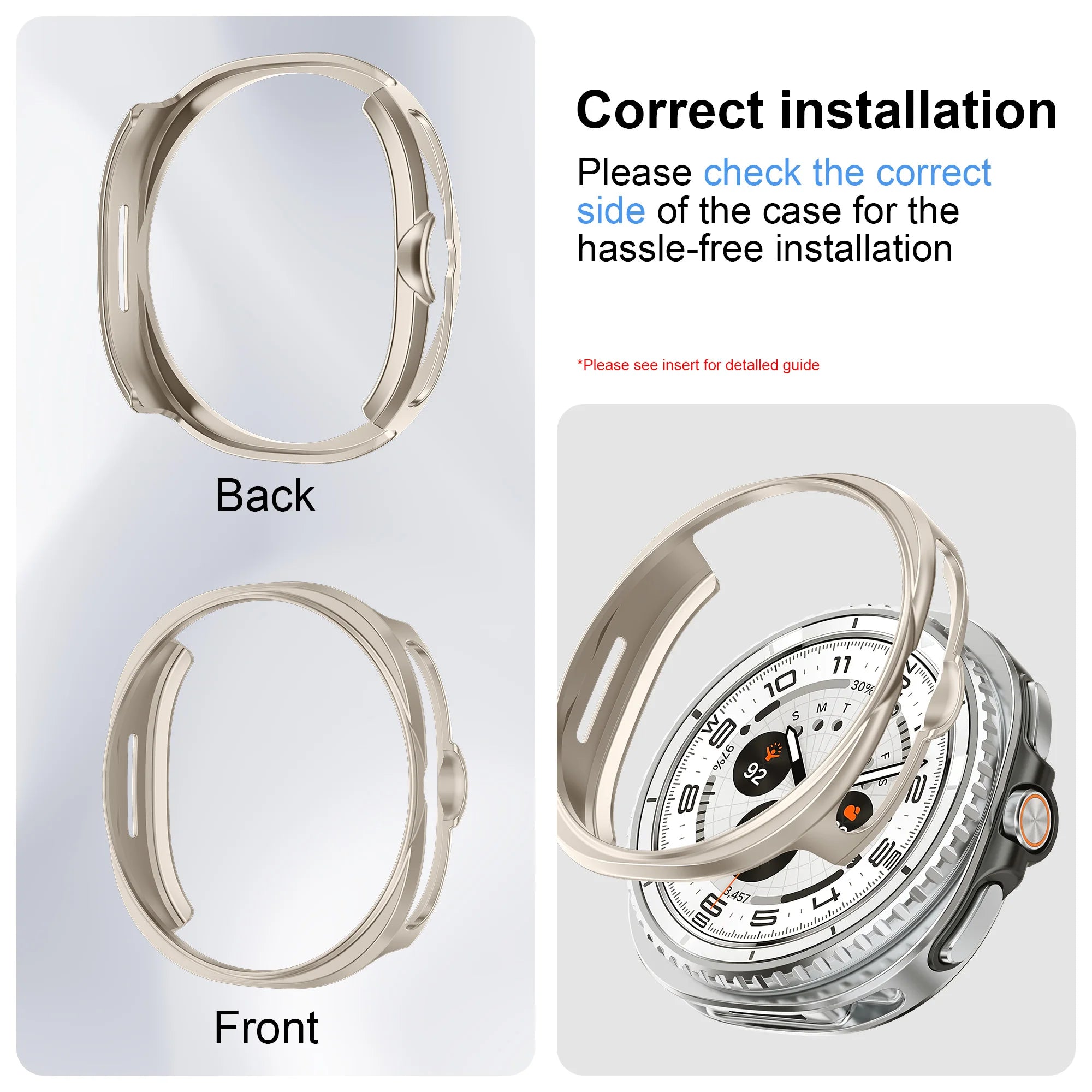 Lightweight PC Bumper Cover for Samsung Galaxy Watch 8 / Galaxy Watch 8 Classic