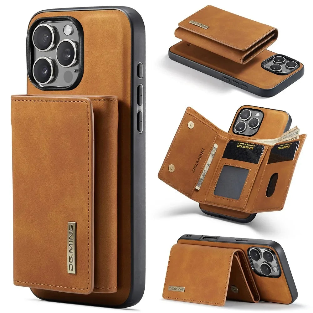 MagSafe 2-in-1 iPhone 15 Wallet Case with Kickstand & Detachable Card Holder
