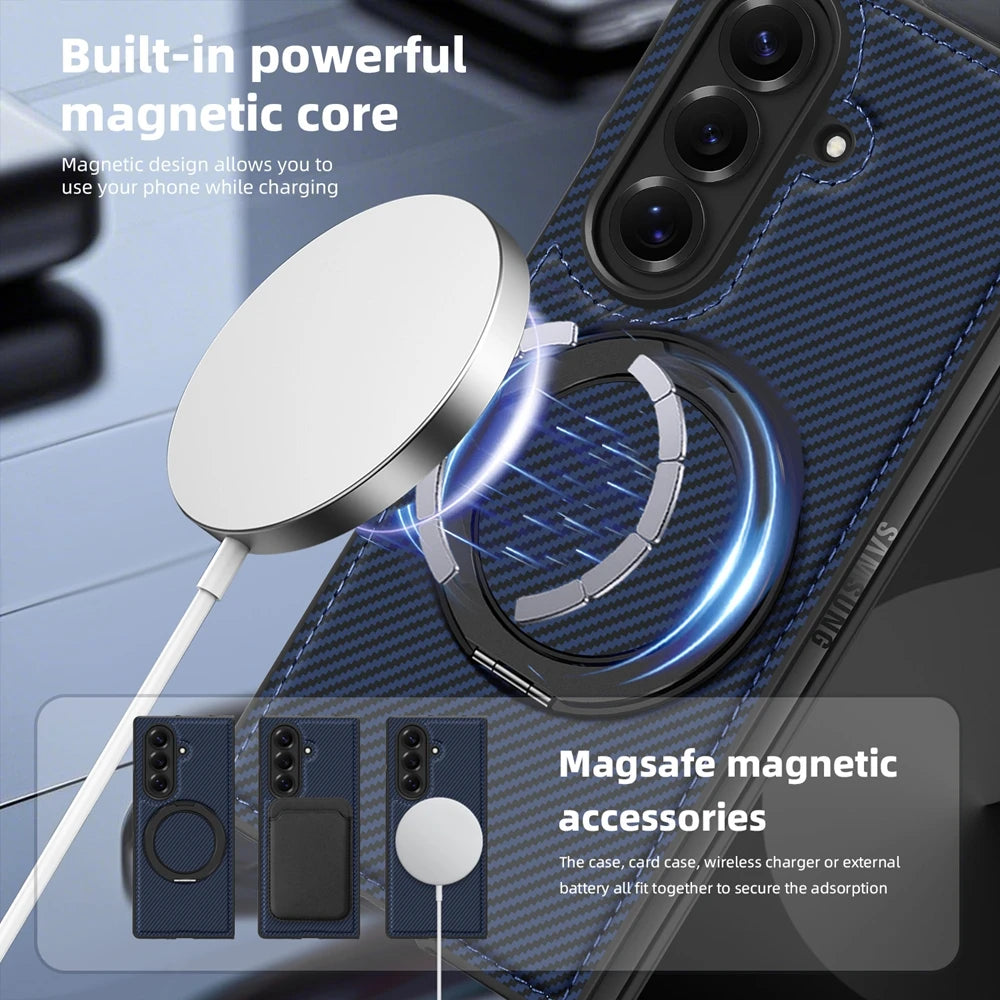 Samsung Galaxy Z Fold 7 Protective Magnetic Case with Ring Holder