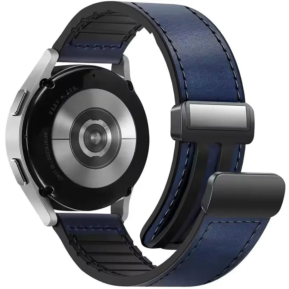 Durable Leather + Silicone Strap for Samsung Galaxy Watch 6 &  Galaxy Watch 6 Classic