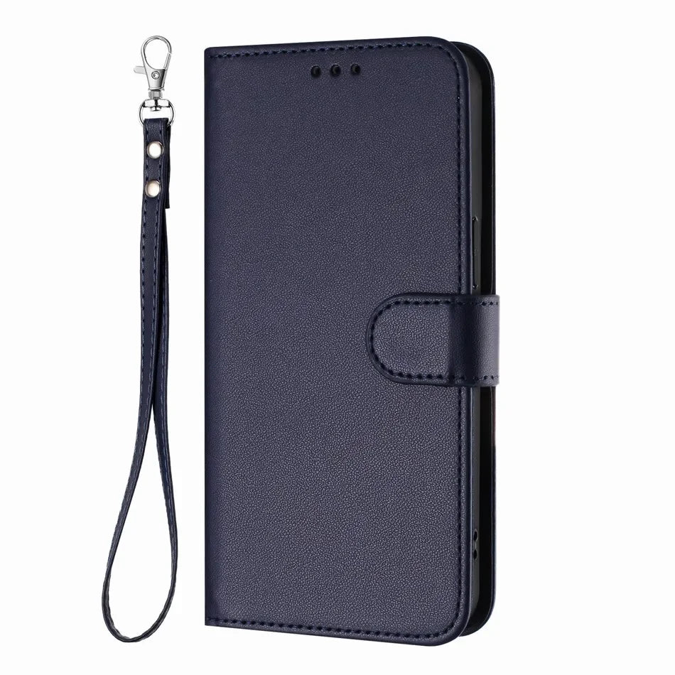 iPhone 15 Series Book-Style Leather Case with Wallet Function
