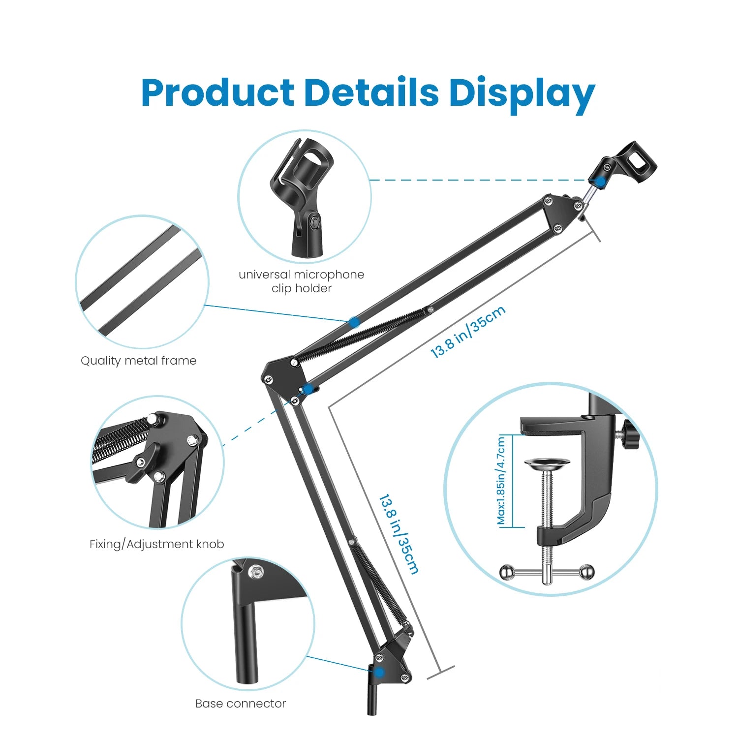 High-Quality Metal Scissor Arm Mic Stand