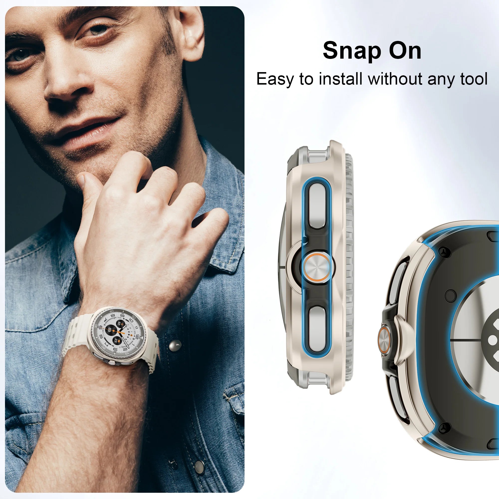 Lightweight PC Bumper Cover for Samsung Galaxy Watch 8 / Galaxy Watch 8 Classic