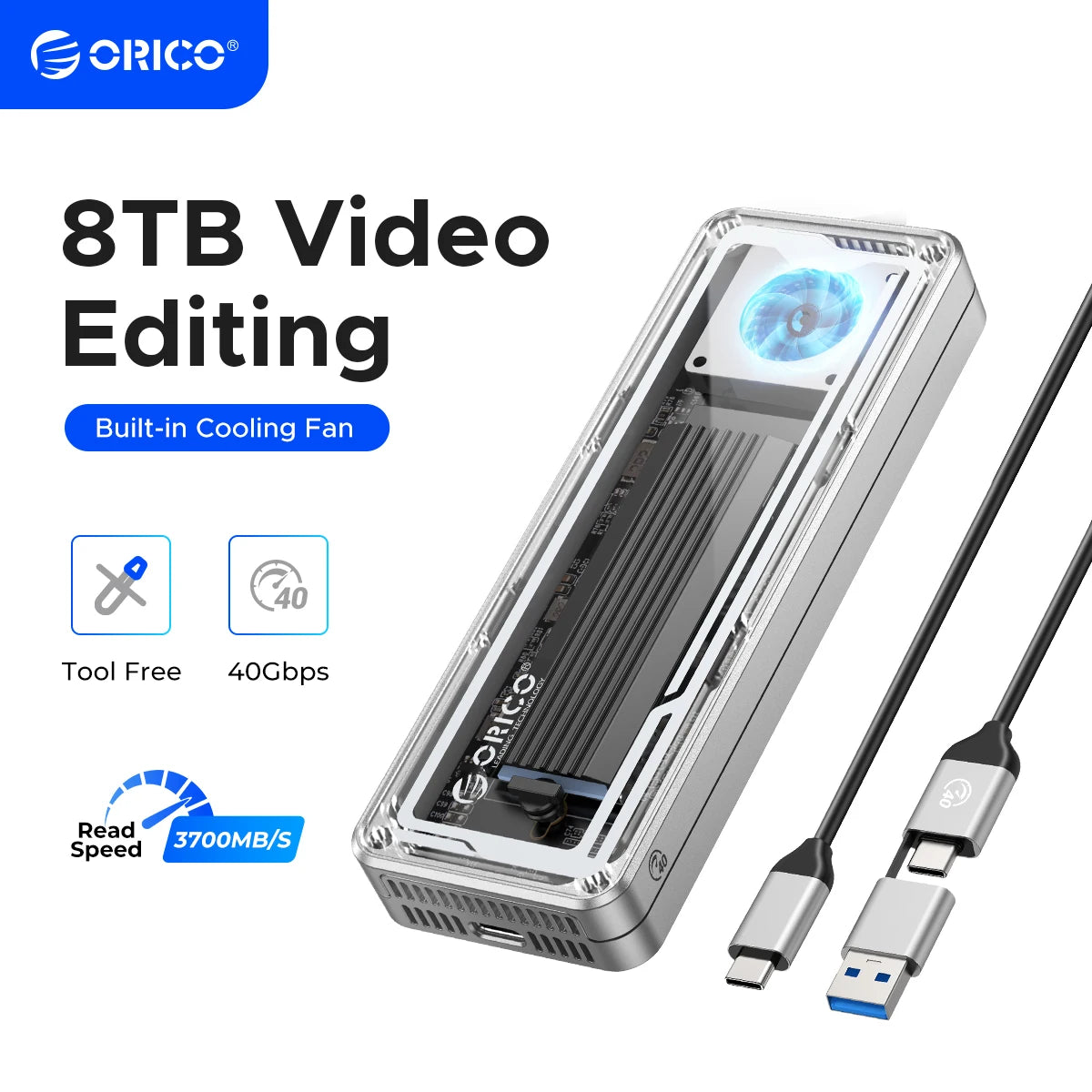 ORICO 40Gbps PCIe 4.0 NVMe M.2 SSD Enclosure