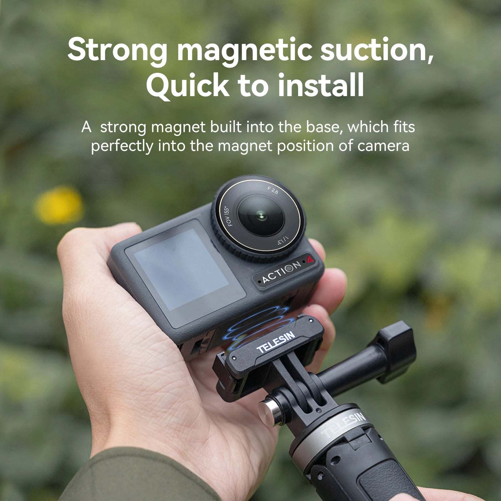 TELESIN Magnetic Two-Claw Adapter for DJI Osmo Action 3/4