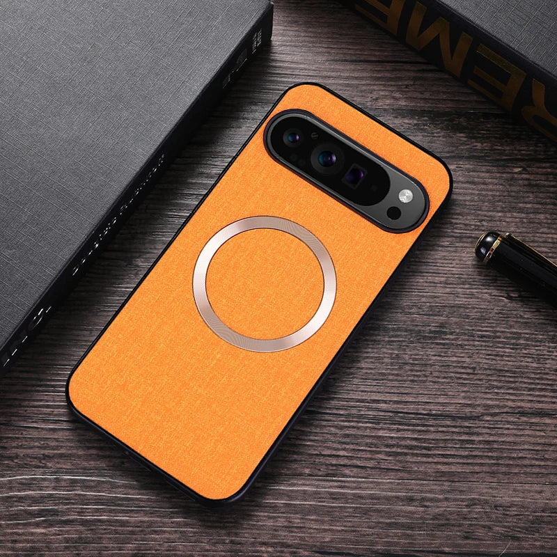 Fabric Cloth Texture Magnetic Case for Google Pixel 9 Series