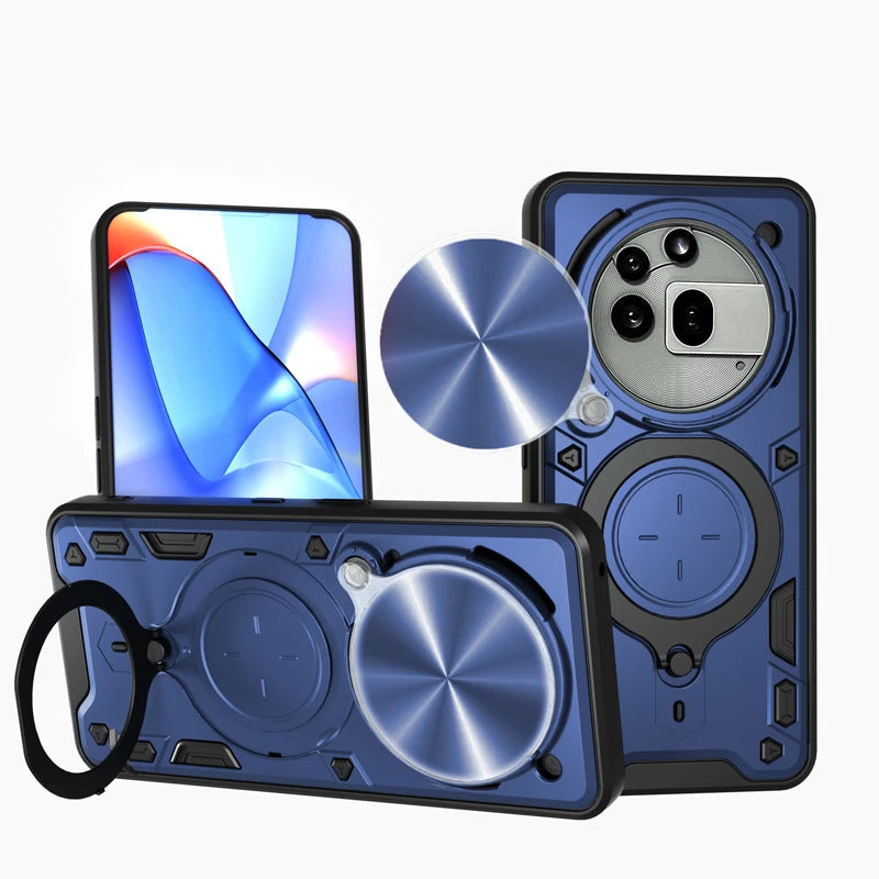 Anti-Drop Magnetic Case with 360° Rotating Ring Stand for Nothing Phone 3a / 3a Pro
