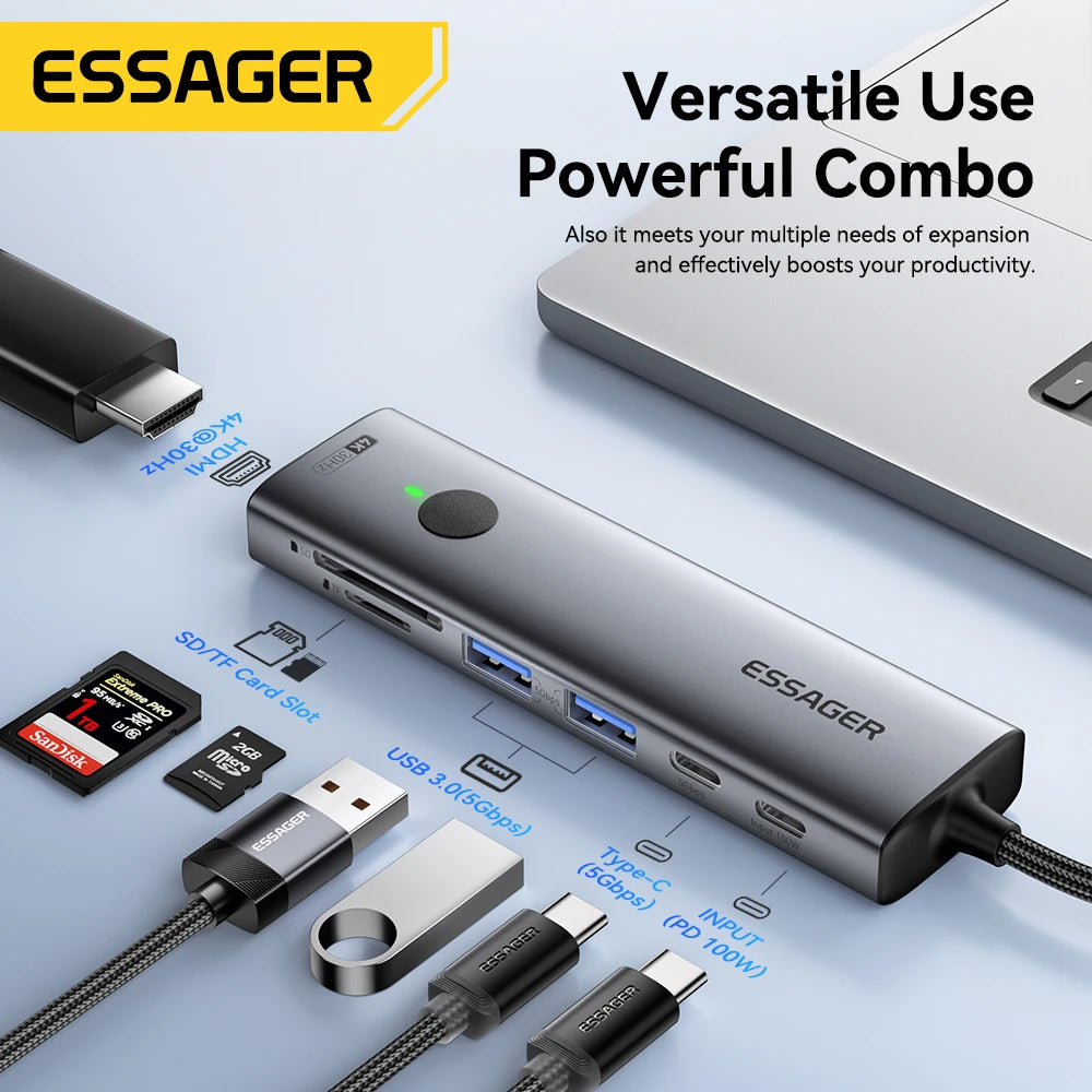 Essager USB-C 7-in-1 Multiport Adapter