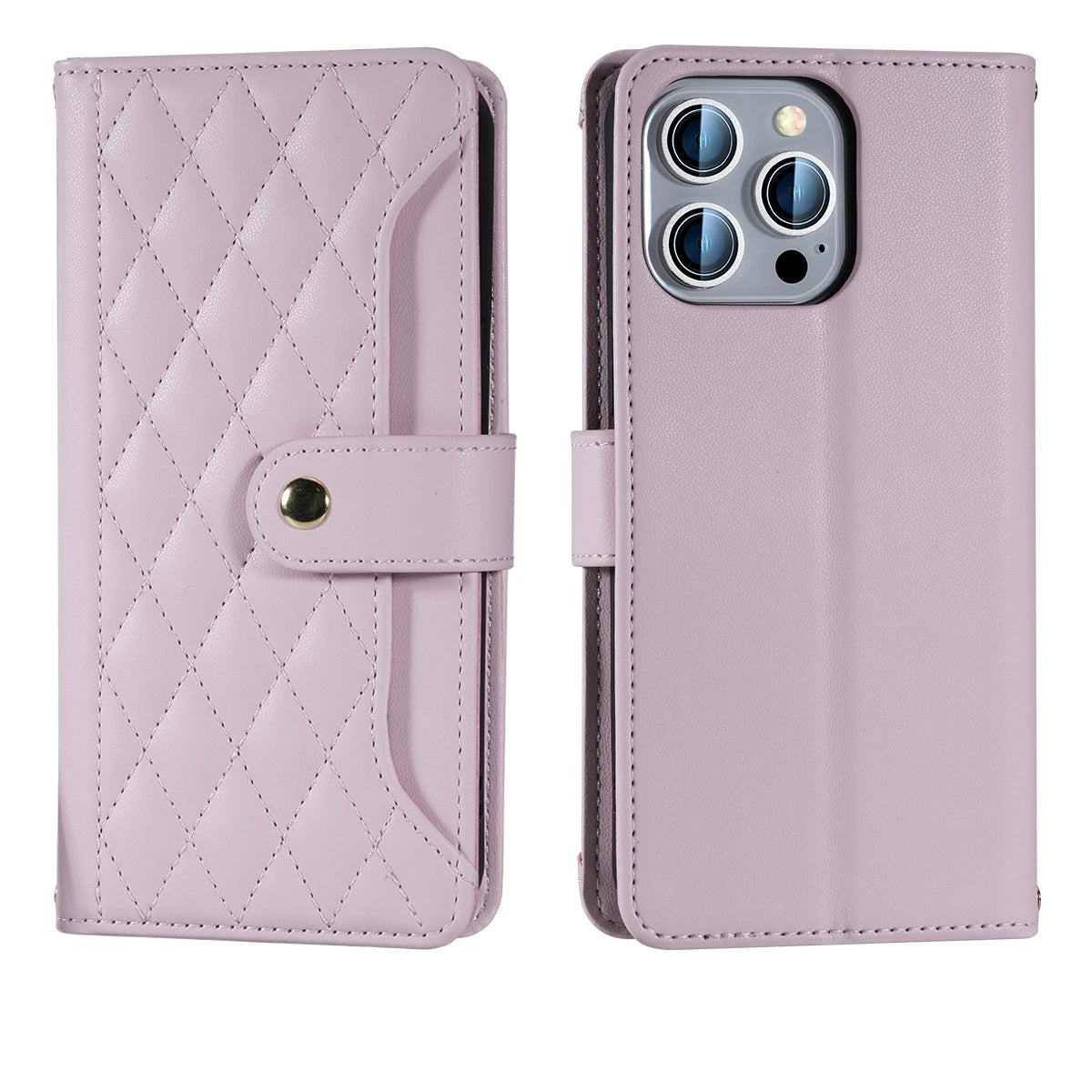 Crossbody Leather Wallet Flip Case with Card Slots and Lanyard Strap for iPhone 14 Series