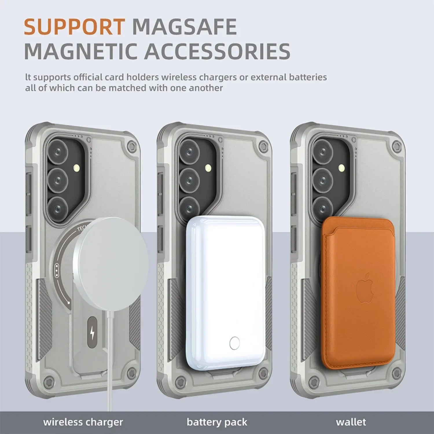 Hard Magnetic Case with Invisible Stand for Samsung Galaxy S25 Series