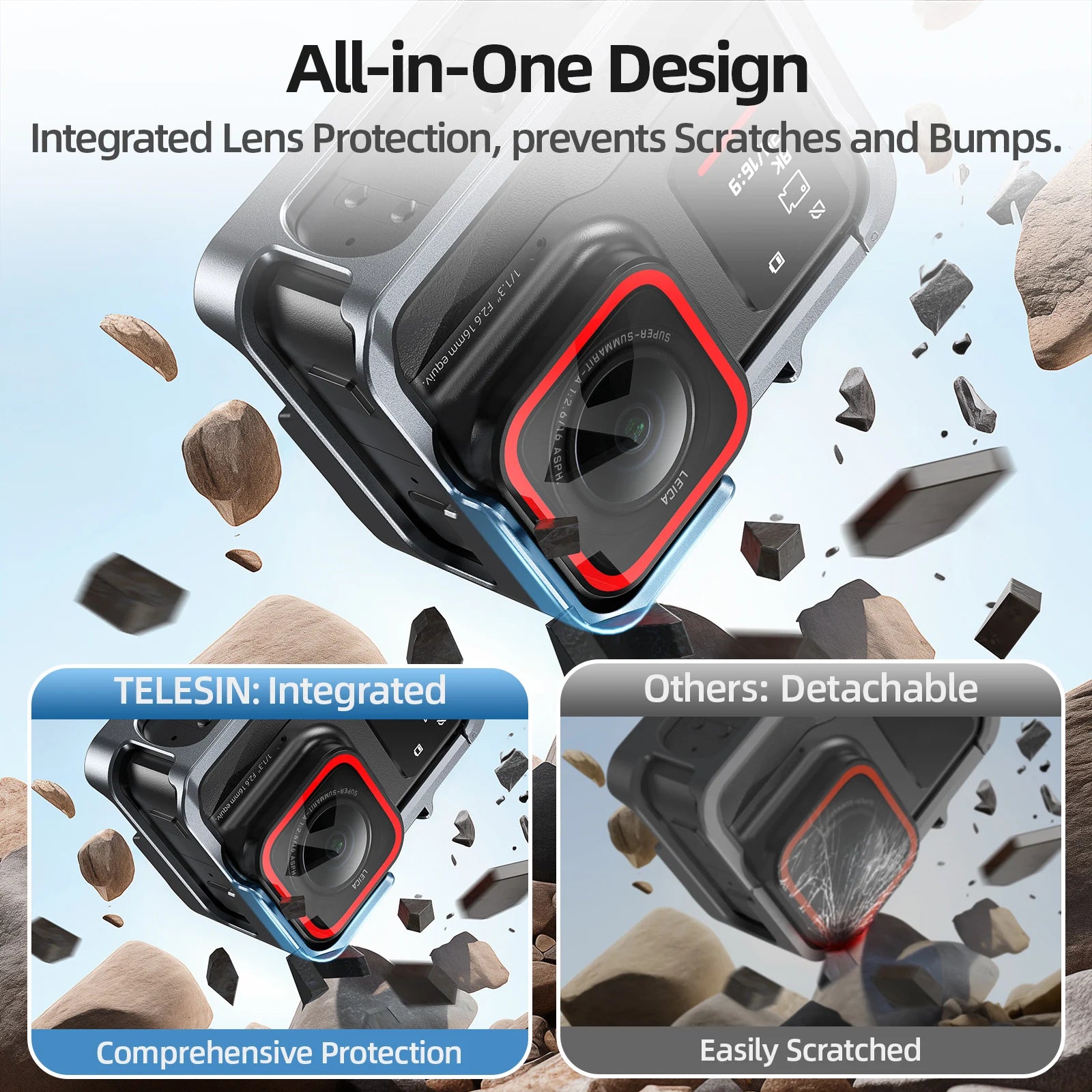 TELESIN Durable Aluminum Alloy Protective Frame for Insta360 Ace & Ace Pro