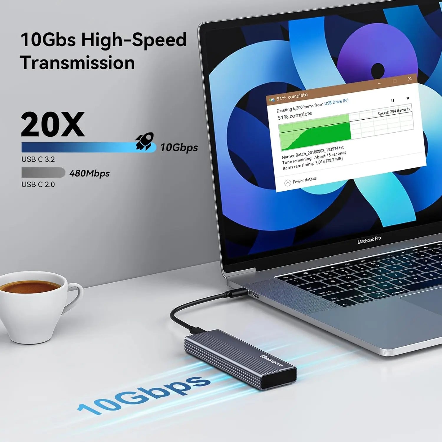 Minisopuru M.2 SATA & NVMe External SSD Enclosure