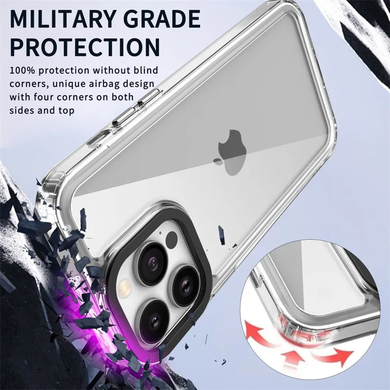 Luxury Protective Clear Acrylic Case for iPhone 15 Series