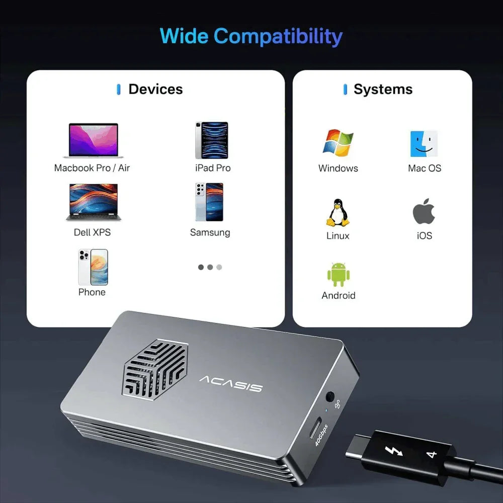 Acasis High-Speed 40Gbps USB 4.0 NVMe SSD Enclosure