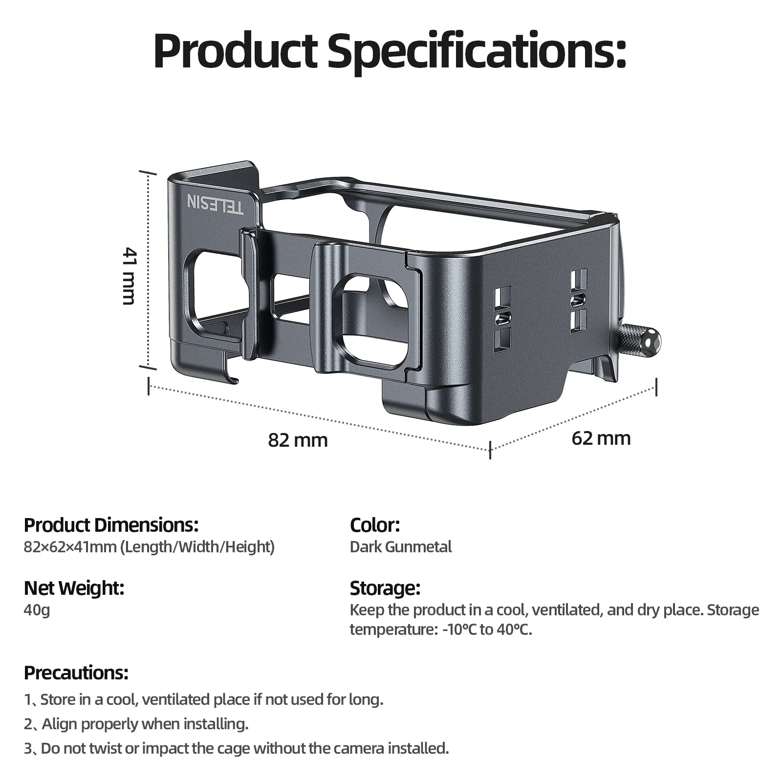 TELESIN Durable Aluminum Alloy Protective Frame for Insta360 Ace & Ace Pro