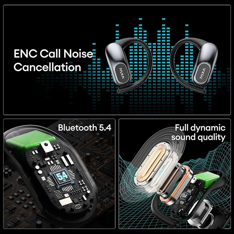 PAXA OpenAirUltra 3-in-1 AI Translation Earbuds with Color Touch Screen